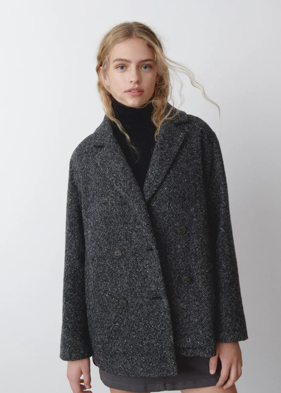 Mujer Brownie Spain Abrigos Y Chaquetas-Abrigo Cruzado Jaspeado