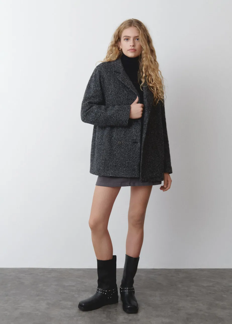 Mujer Brownie Spain Abrigos Y Chaquetas-Abrigo Cruzado Jaspeado