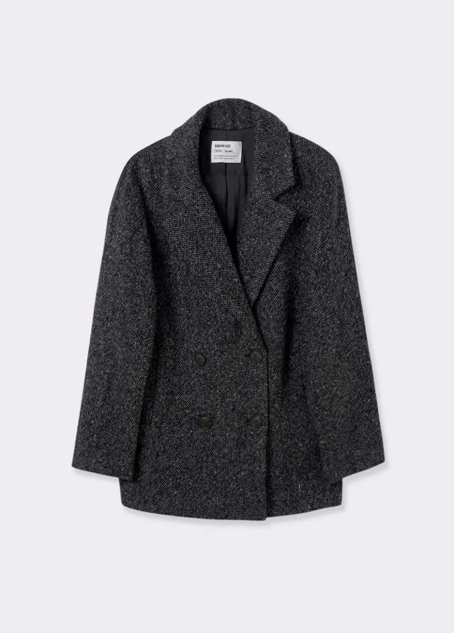 Mujer Brownie Spain Abrigos Y Chaquetas-Abrigo Cruzado Jaspeado