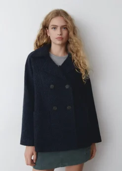 Mujer Brownie Spain Abrigos Y Chaquetas-Abrigo Cruzado Jaspeado Con Bolsillos