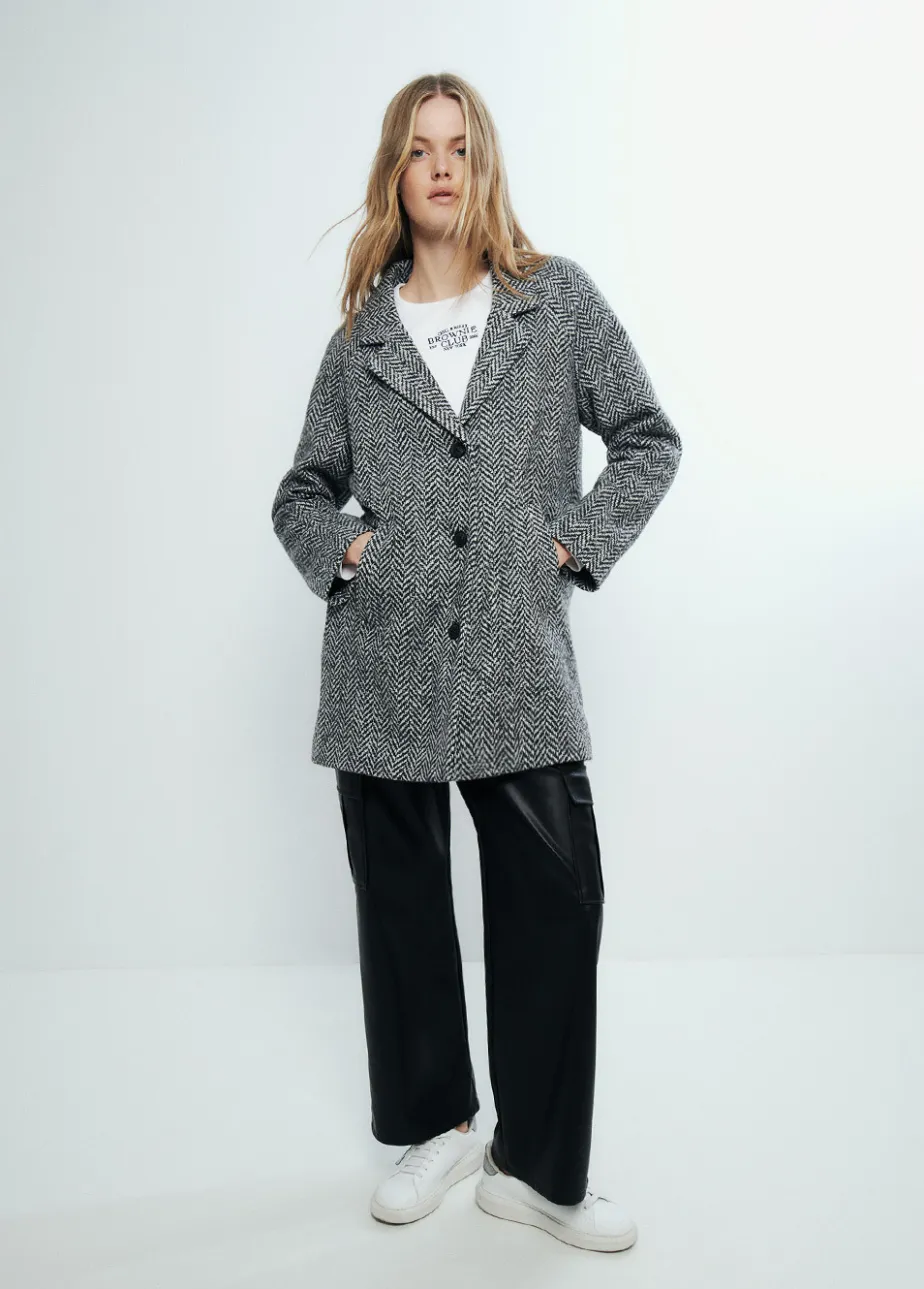 Mujer Brownie Spain Abrigos Y Chaquetas-Abrigo Espiga Largo Medio