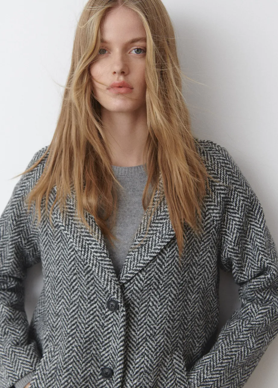 Mujer Brownie Spain Abrigos Y Chaquetas-Abrigo Espiga Largo Medio