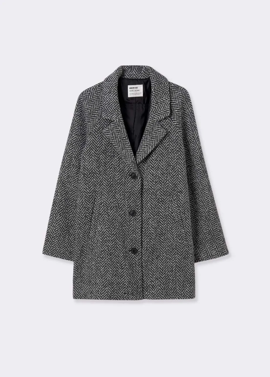 Mujer Brownie Spain Abrigos Y Chaquetas-Abrigo Espiga Largo Medio