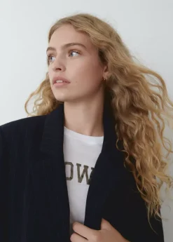 Mujer Brownie Spain Abrigos Y Chaquetas-Americana Oversize Raya Con Lana