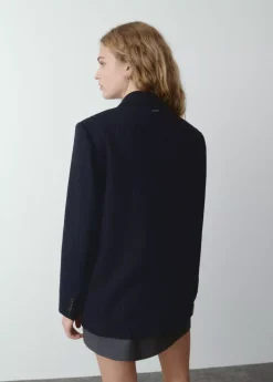 Mujer Brownie Spain Abrigos Y Chaquetas-Americana Oversize Raya Con Lana