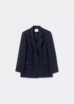 Mujer Brownie Spain Abrigos Y Chaquetas-Americana Oversize Raya Con Lana