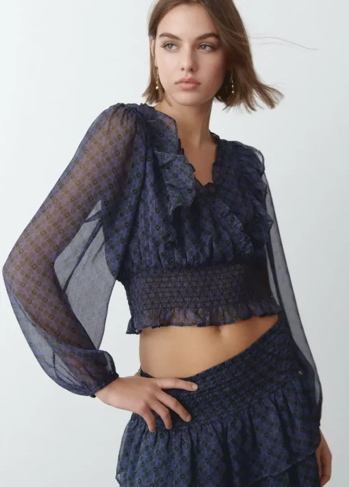 Mujer Brownie Spain Camisas Y Blusas-Blusa Cruzada Volantes