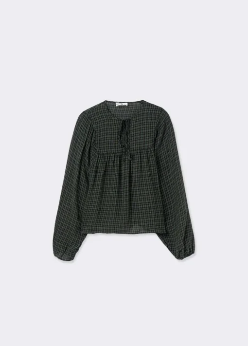 Mujer Brownie Spain Camisas Y Blusas-Blusa Cuadros Escote Cuadrado
