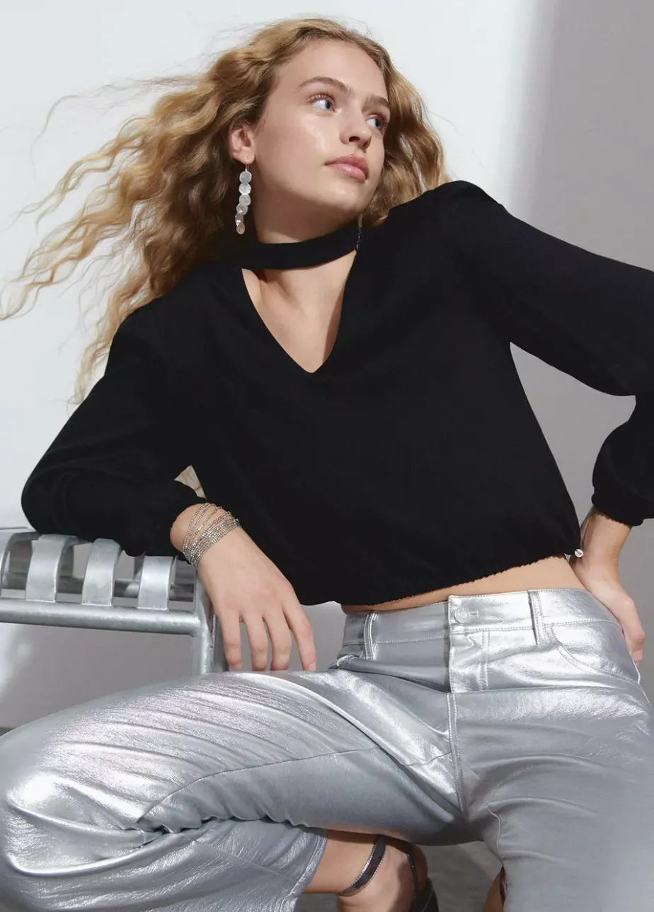 Mujer Brownie Spain Camisas Y Blusas-Blusa Lisa Con Chocker