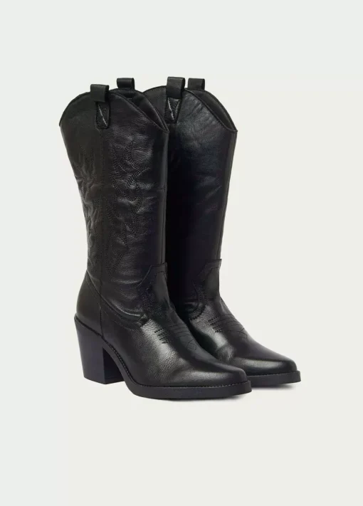 Mujer Brownie Spain Zapatos-Bota Cowboy Pespuntes