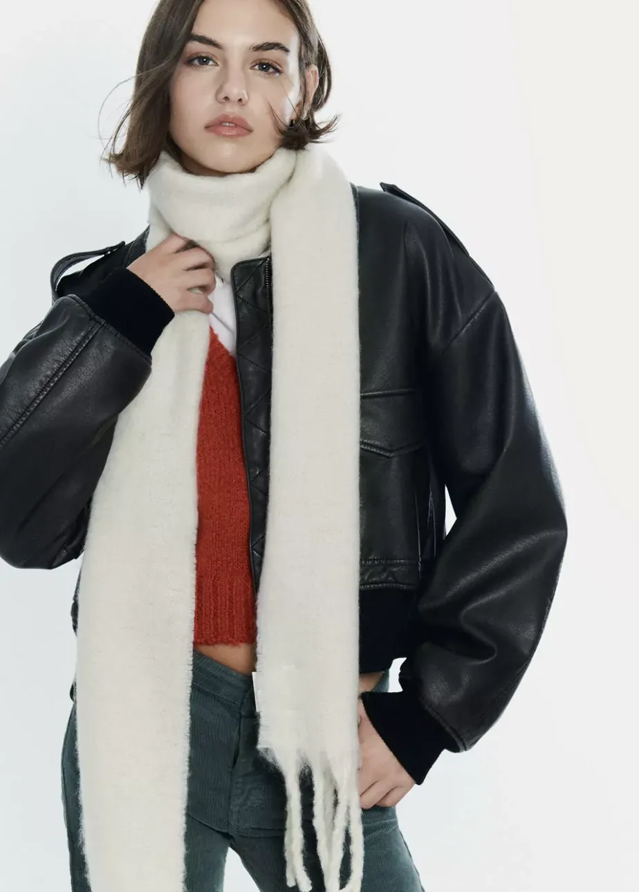 Mujer Brownie Spain Otros Accesorios-Bufanda Gruesa Estrecha Lisa Flecos