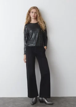 Mujer Brownie Spain Camisetas-Camiseta Apertura Hombros Brillo