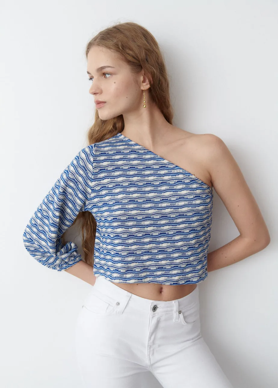 Mujer Brownie Spain Camisetas-Camiseta Asimetrica Hilo Metalizado