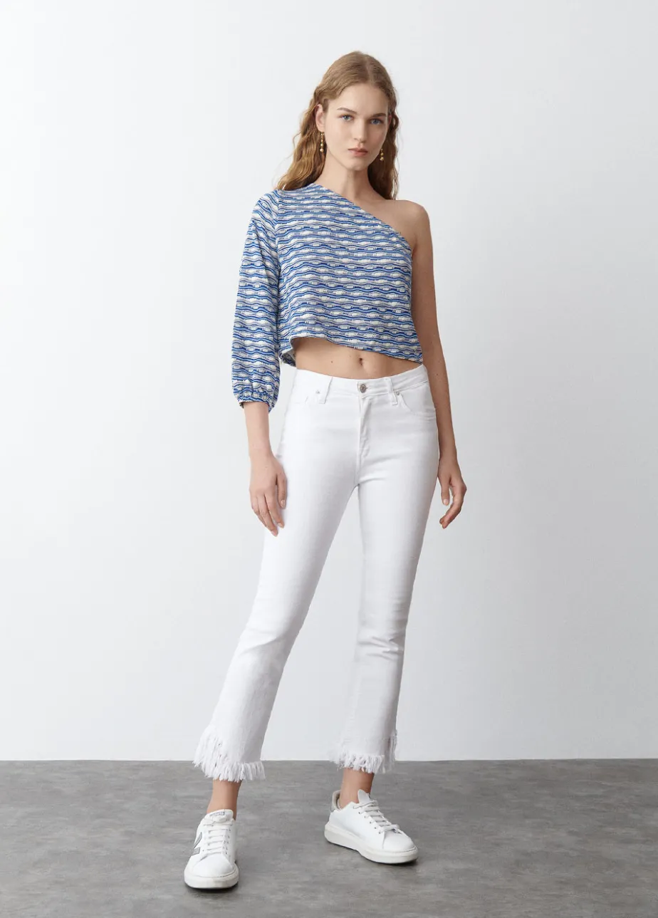 Mujer Brownie Spain Camisetas-Camiseta Asimetrica Hilo Metalizado