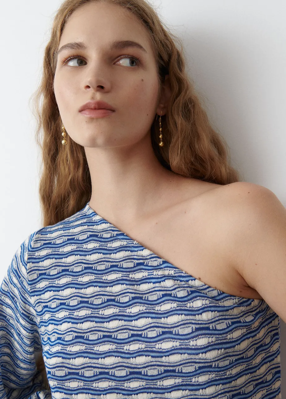 Mujer Brownie Spain Camisetas-Camiseta Asimetrica Hilo Metalizado