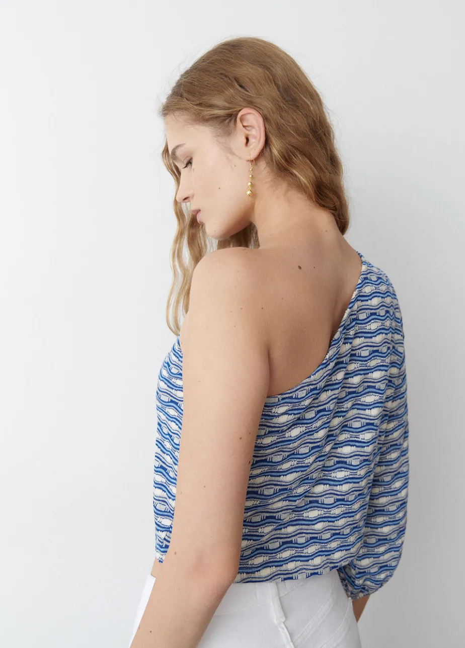 Mujer Brownie Spain Camisetas-Camiseta Asimetrica Hilo Metalizado