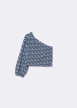 Mujer Brownie Spain Camisetas-Camiseta Asimetrica Hilo Metalizado