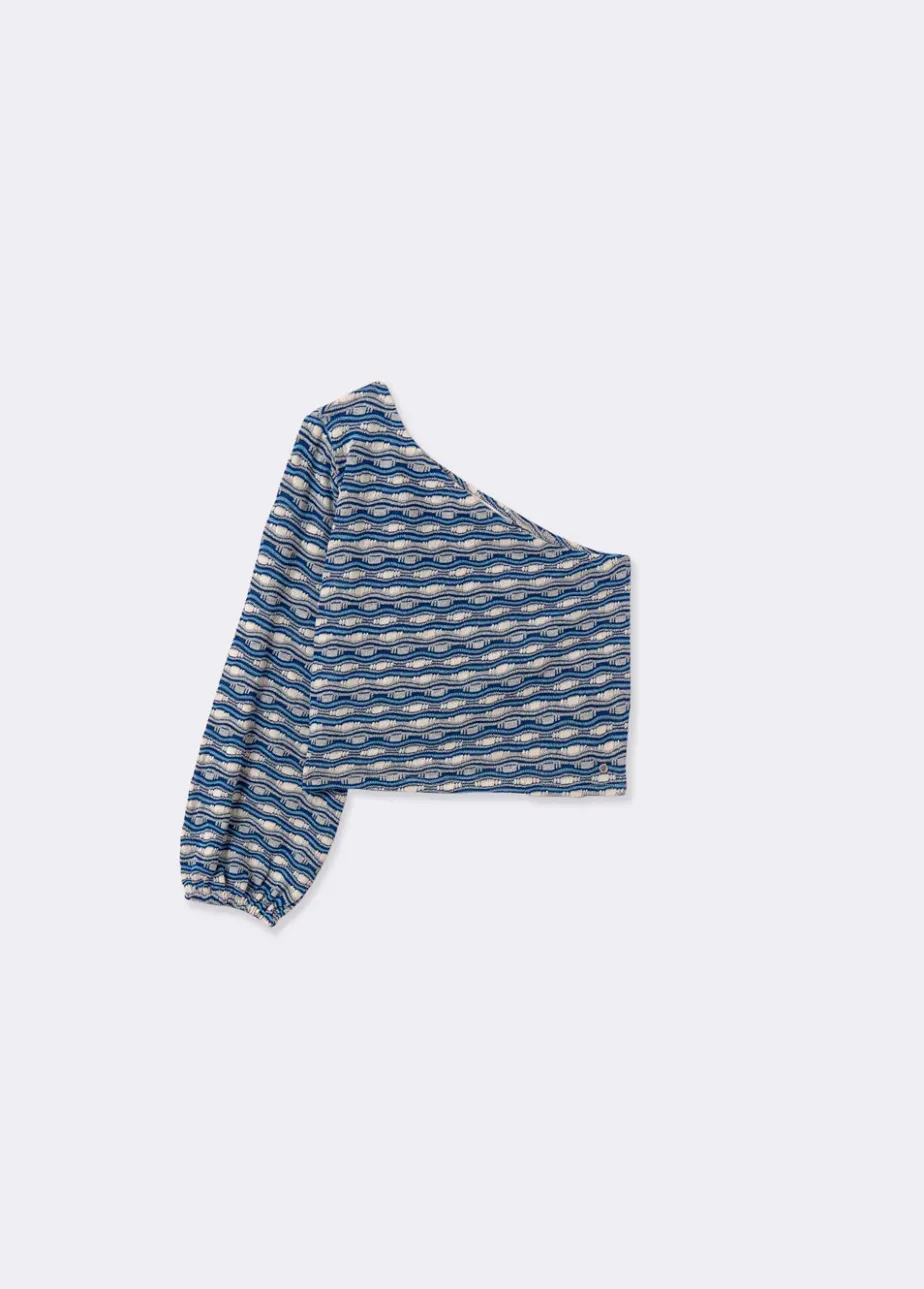 Mujer Brownie Spain Camisetas-Camiseta Asimetrica Hilo Metalizado