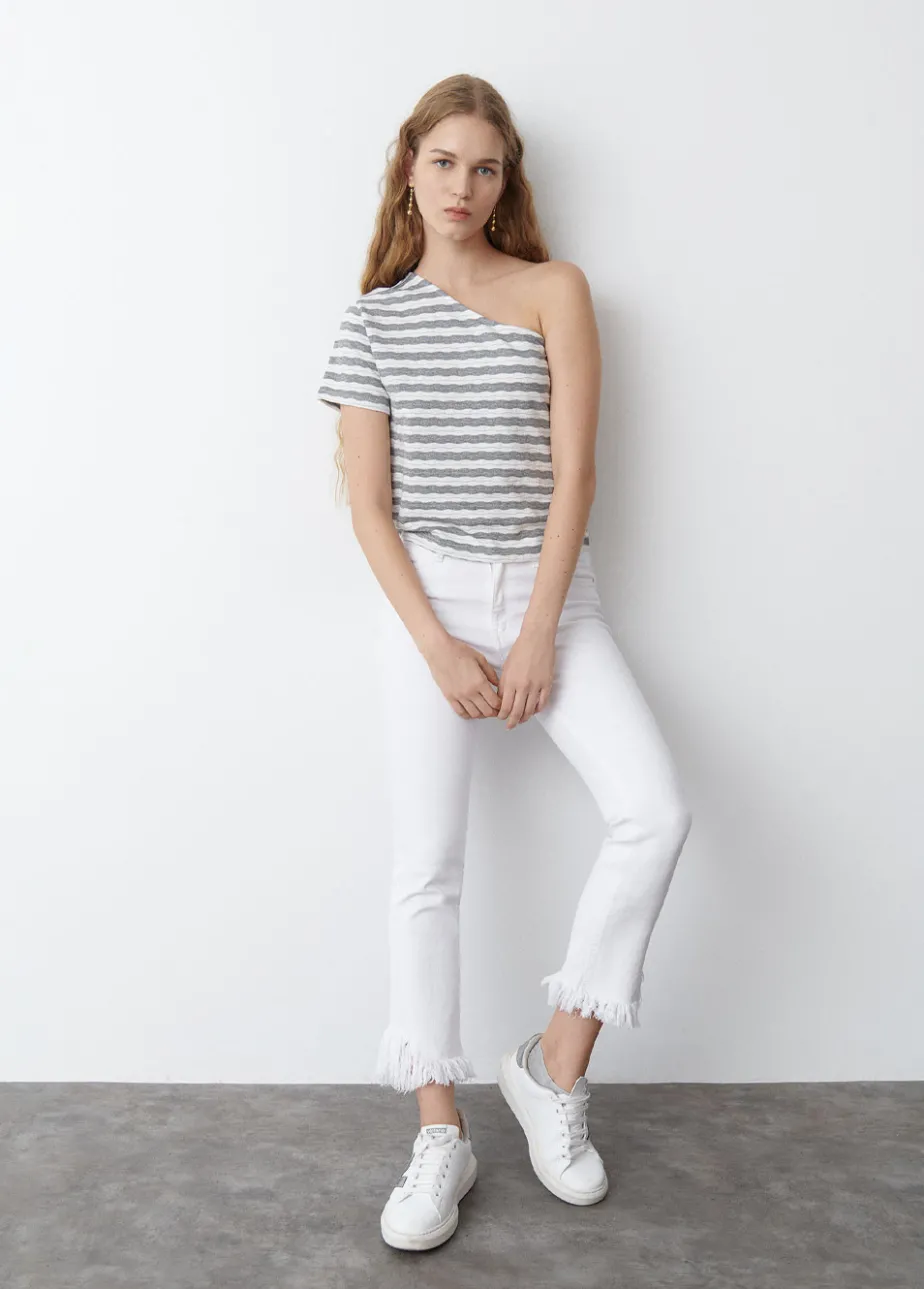 Mujer Brownie Spain Camisetas-Camiseta Asimetrica Manga Volumen