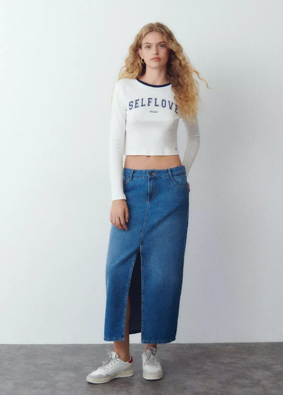 Mujer Brownie Spain Camisetas-Camiseta Manga Larga Contraste