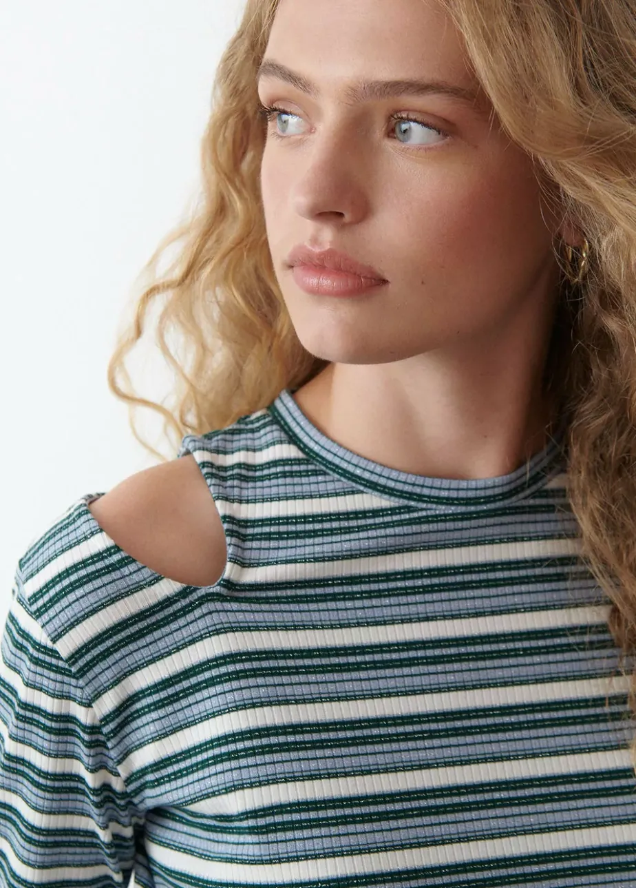 Mujer Brownie Spain Camisetas-Camiseta Rayas Cut Out