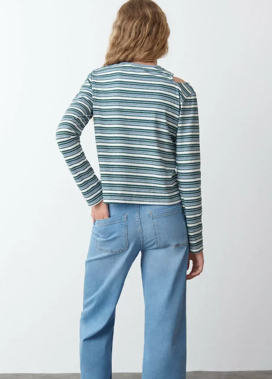 Mujer Brownie Spain Camisetas-Camiseta Rayas Cut Out