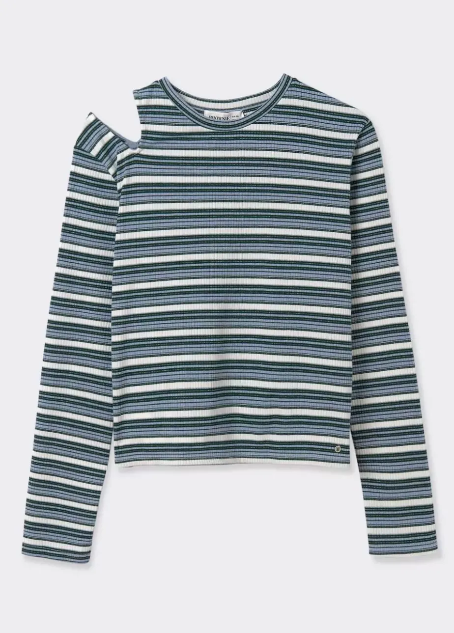 Mujer Brownie Spain Camisetas-Camiseta Rayas Cut Out