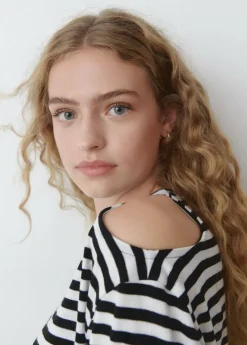 Mujer Brownie Spain Camisetas-Camiseta Rayas Cut Out Hombros