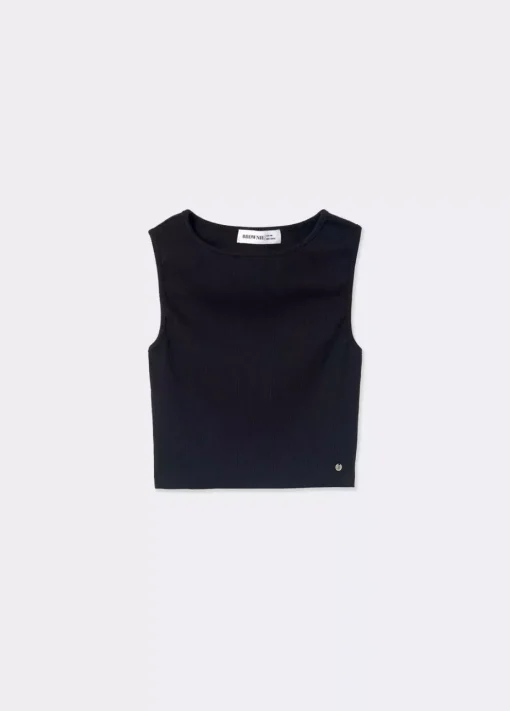 Mujer Brownie Spain Camisetas-Camiseta Sin Manga Negra