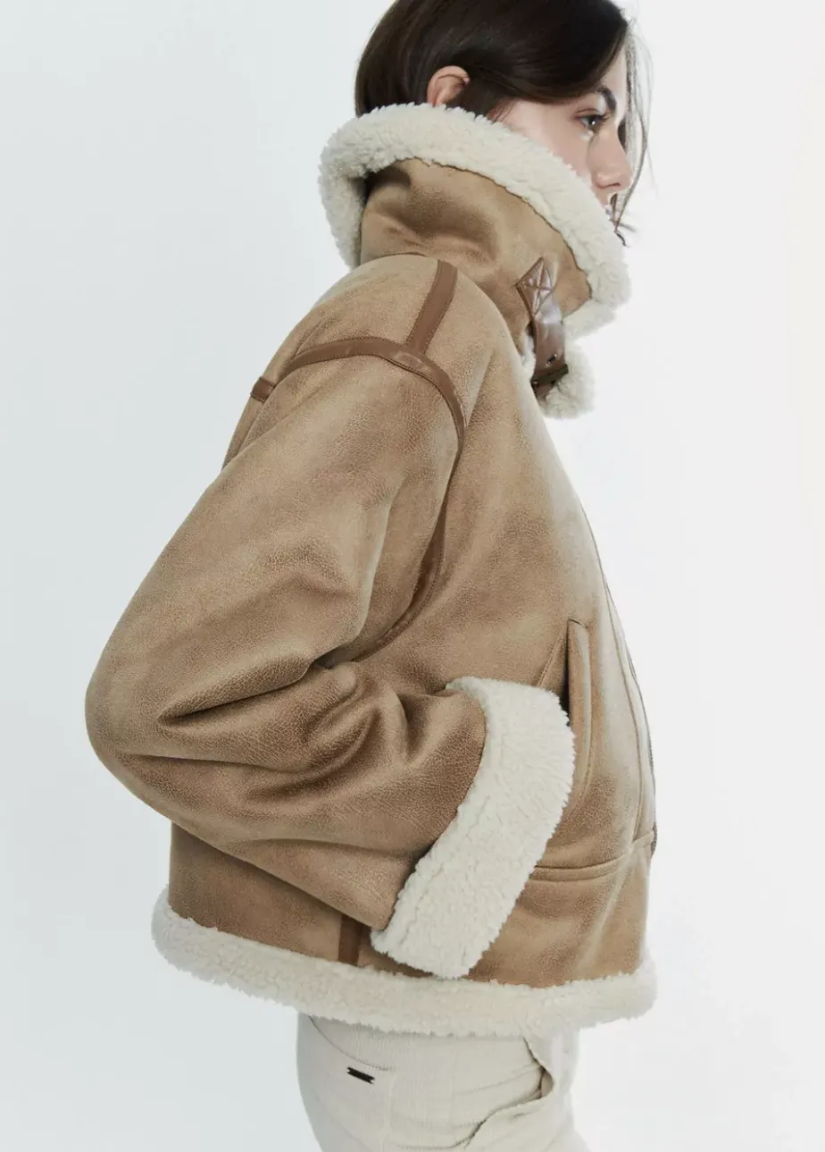 Mujer Brownie Spain Abrigos Y Chaquetas-Cazadora Doblefaz Efecto Piel