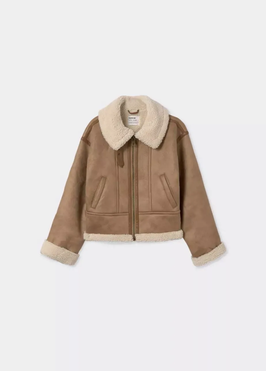 Mujer Brownie Spain Abrigos Y Chaquetas-Cazadora Doblefaz Efecto Piel