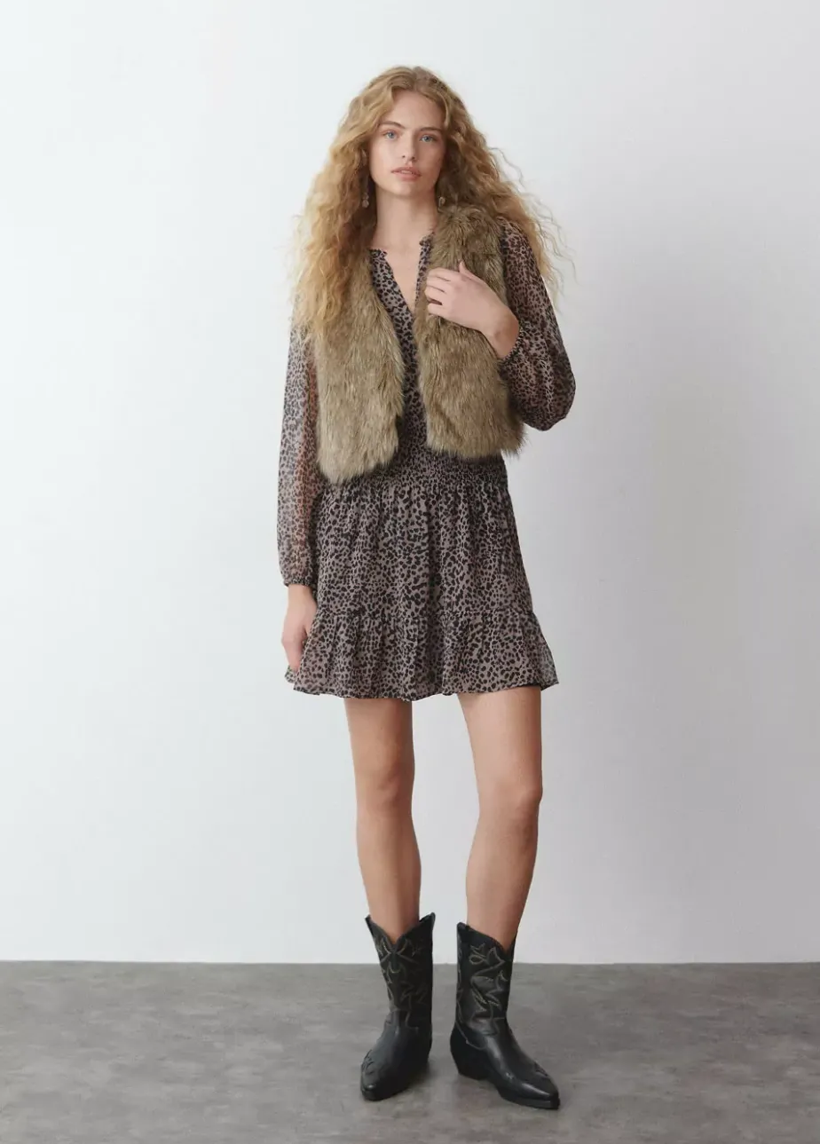 Mujer Brownie Spain Abrigos Y Chaquetas-Chaleco Cropped Efecto Pelo