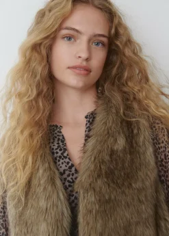 Mujer Brownie Spain Abrigos Y Chaquetas-Chaleco Cropped Efecto Pelo