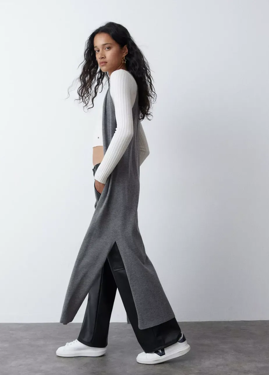 Mujer Brownie Spain Jerséis-Chaleco Largo Punto Liso