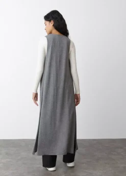 Mujer Brownie Spain Jerséis-Chaleco Largo Punto Liso