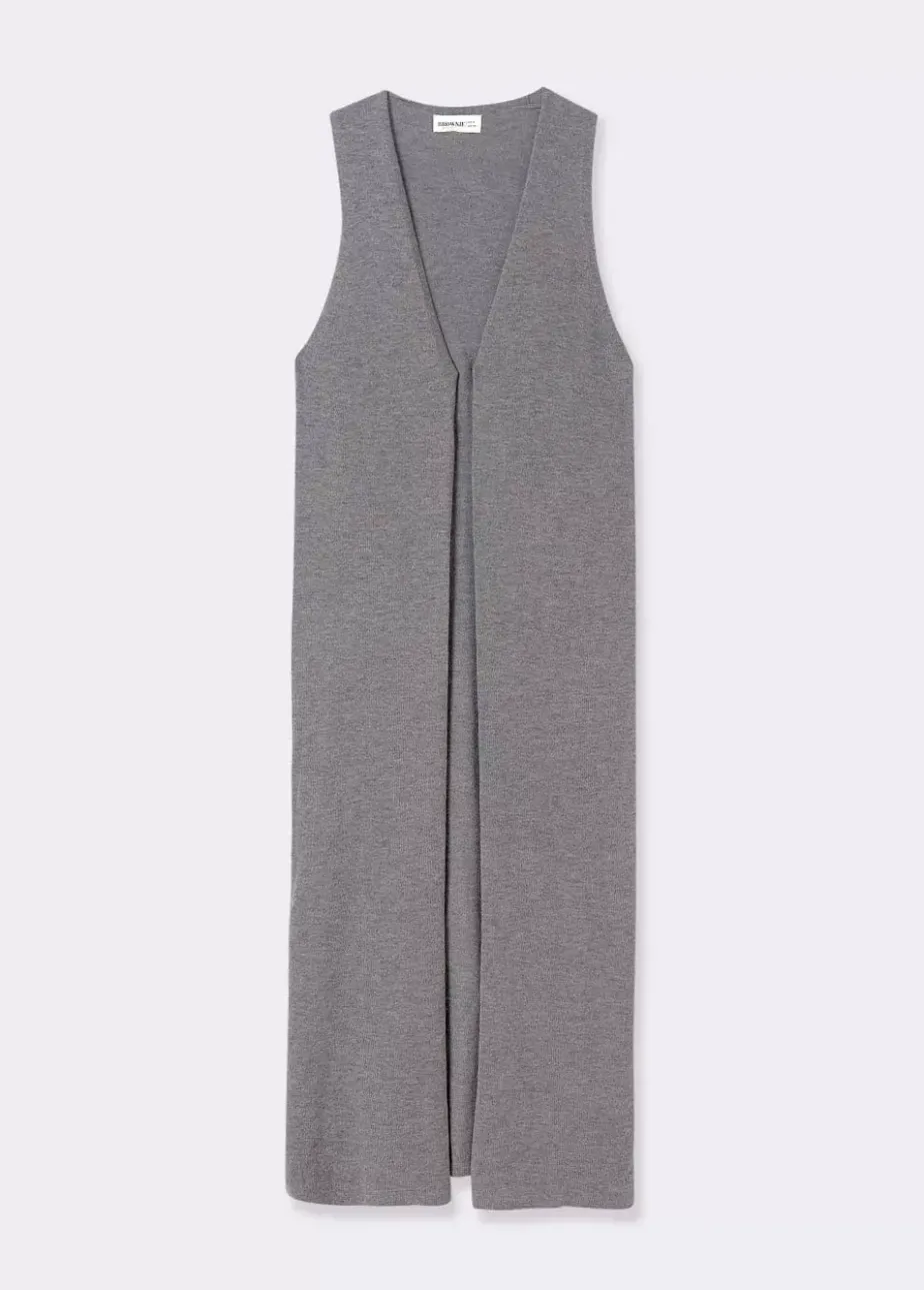 Mujer Brownie Spain Jerséis-Chaleco Largo Punto Liso