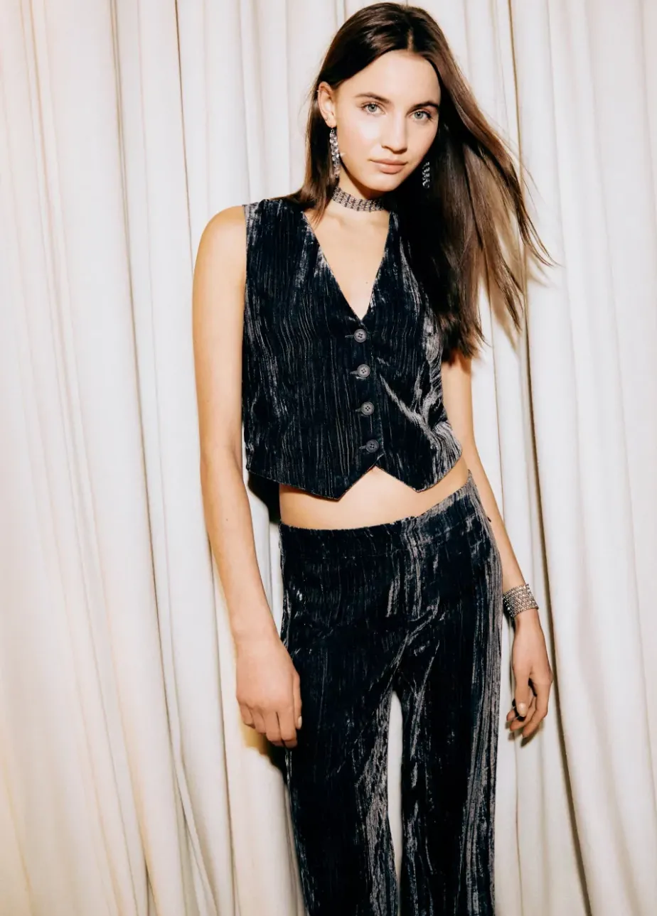 Mujer Brownie Spain Tops-Chaleco Sastre Terciopelo