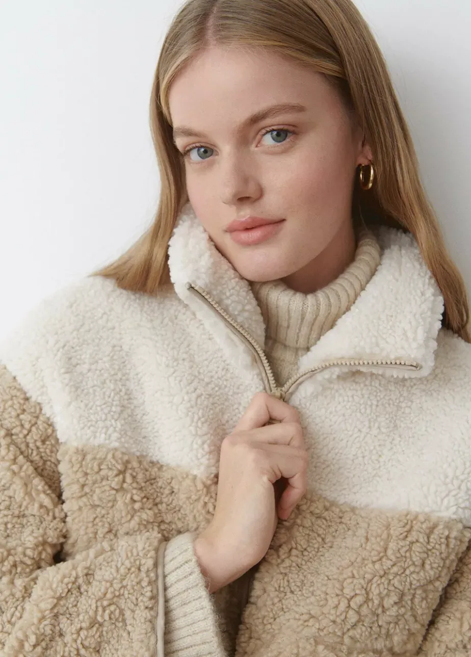 Mujer Brownie Spain Abrigos Y Chaquetas-Chaqueta Polar Cremallera Contraste