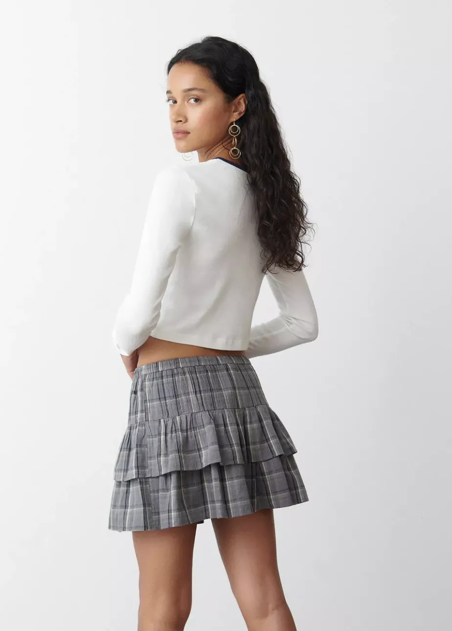 Mujer Brownie Spain Faldas-Falda Cuadros Con Lino