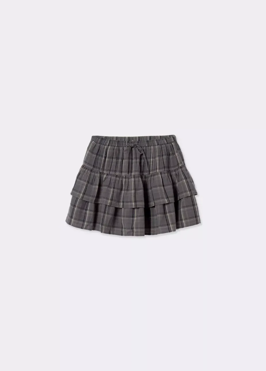 Mujer Brownie Spain Faldas-Falda Cuadros Con Lino