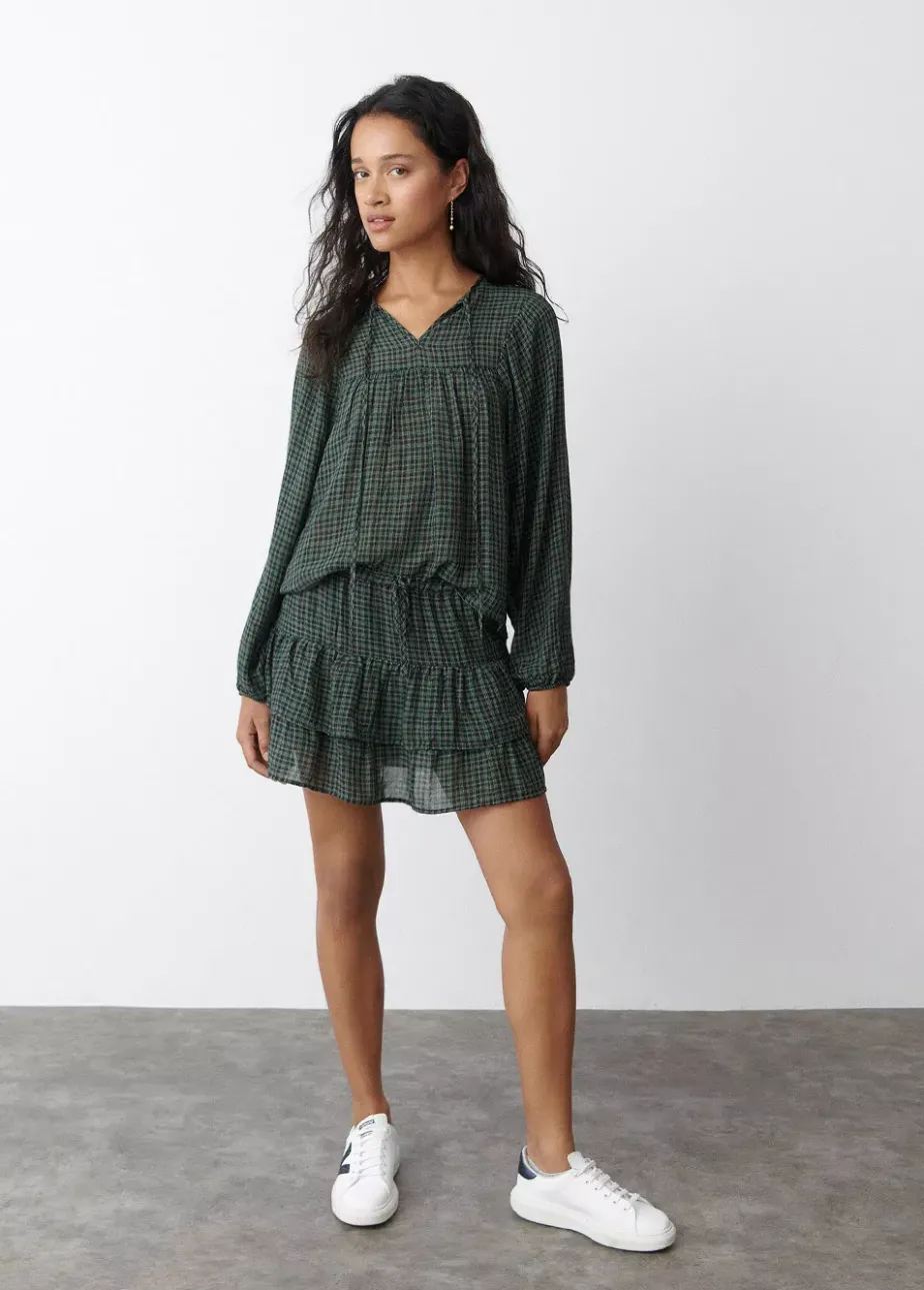 Mujer Brownie Spain Faldas-Falda Cuadros Volantes