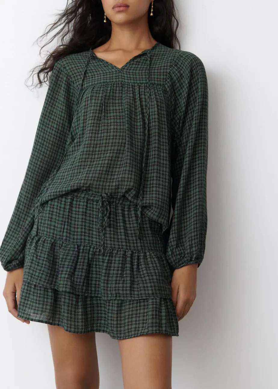 Mujer Brownie Spain Faldas-Falda Cuadros Volantes