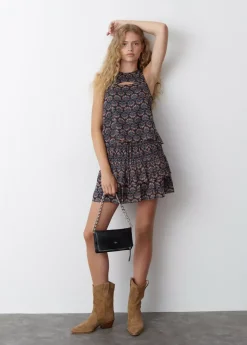 Mujer Brownie Spain Faldas-Falda Estampado Indio Volantes Lurex