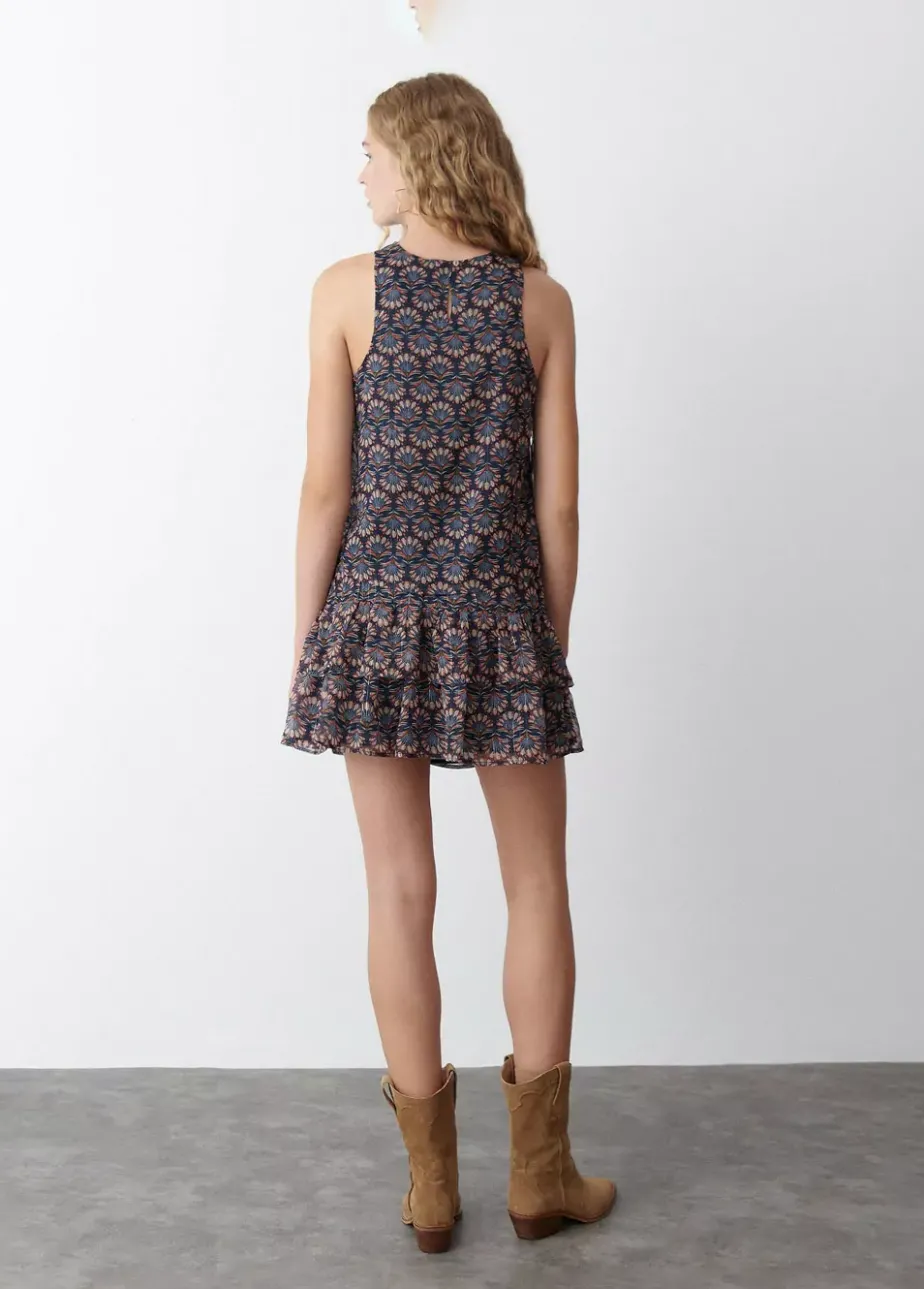 Mujer Brownie Spain Faldas-Falda Estampado Indio Volantes Lurex