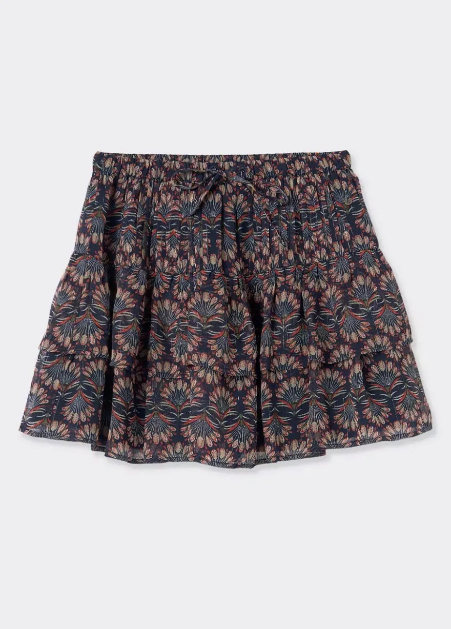 Mujer Brownie Spain Faldas-Falda Estampado Indio Volantes Lurex