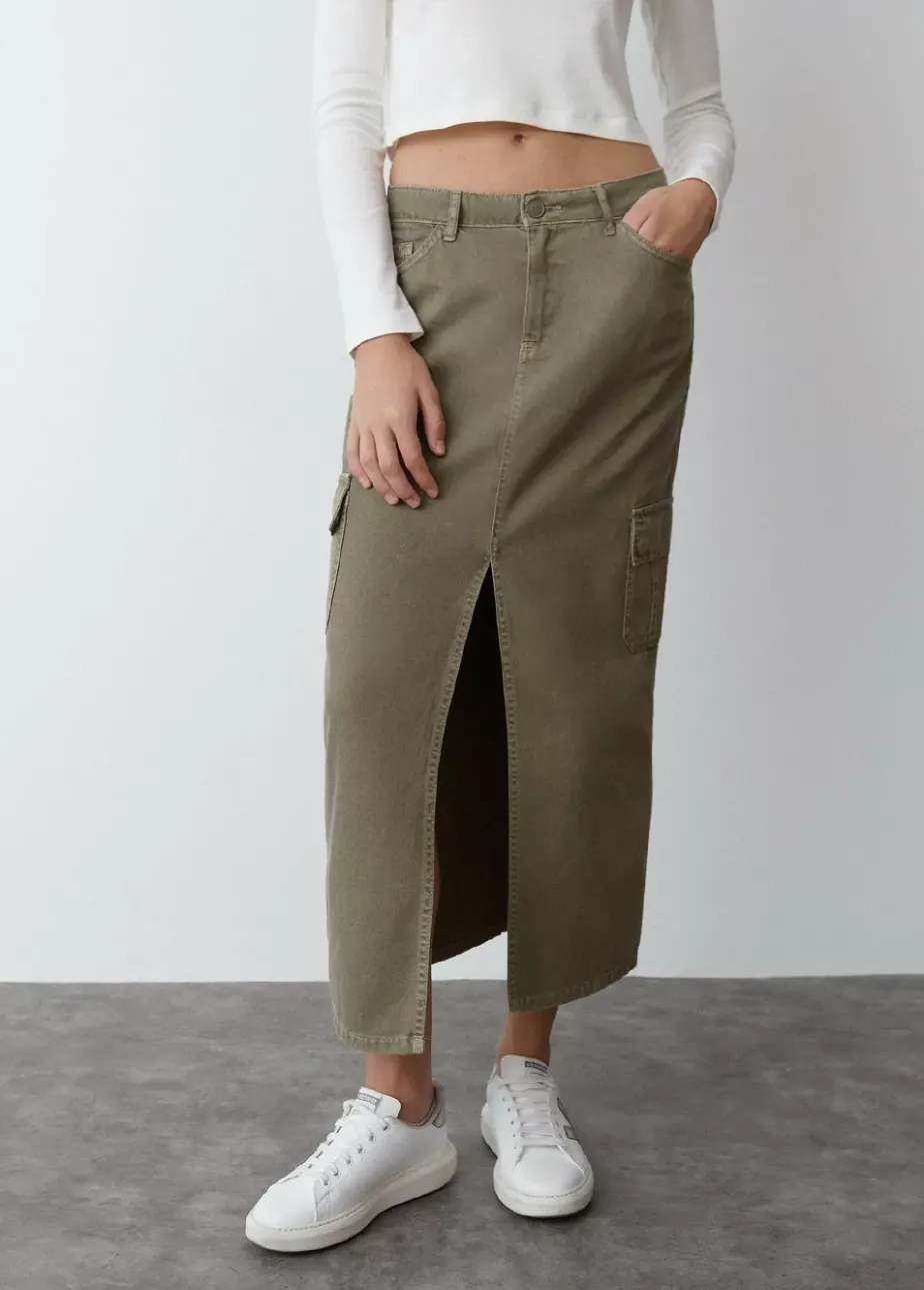 Mujer Brownie Spain Faldas-Falda Larga Twill