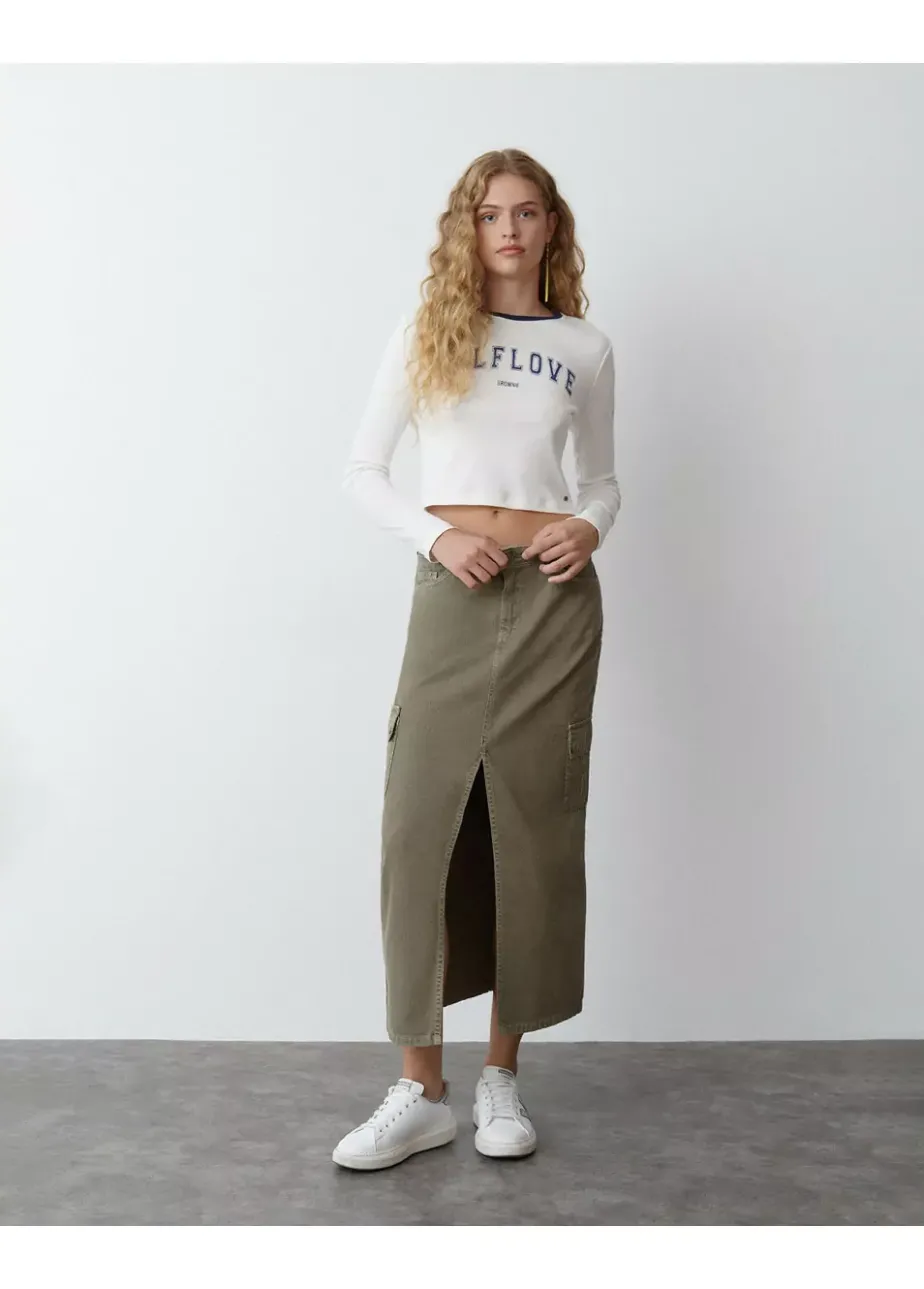 Mujer Brownie Spain Faldas-Falda Larga Twill