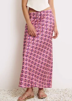 Mujer Brownie Spain Faldas-Falda Midi Estampada Satinada