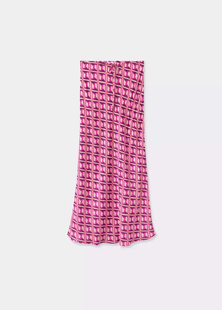 Mujer Brownie Spain Faldas-Falda Midi Estampada Satinada