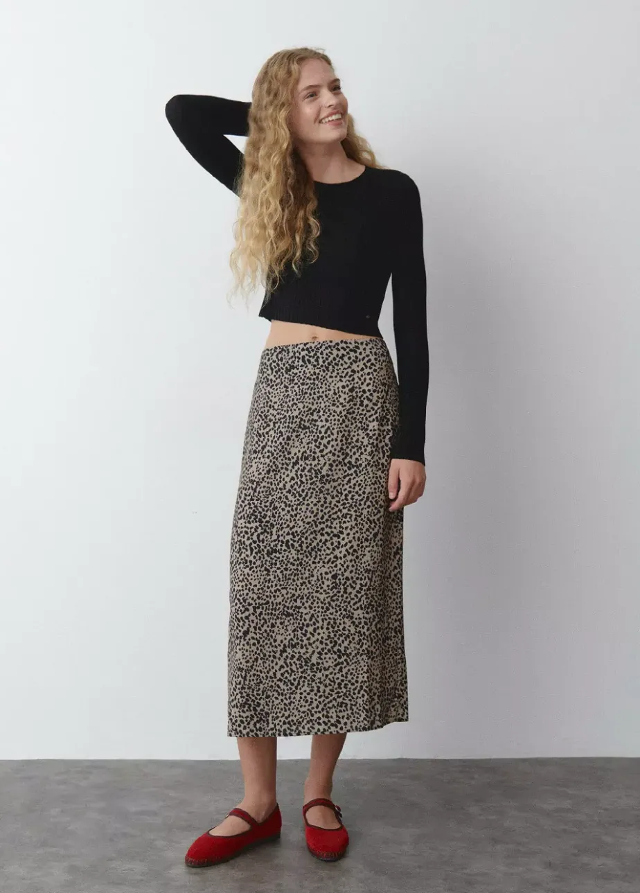 Mujer Brownie Spain Faldas-Falda Midi Mancha Animal